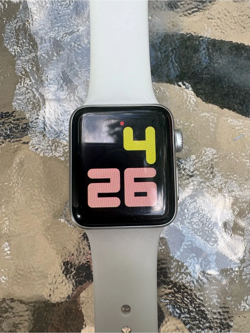 Apple Watch with White Sport Band and Black Display Series 3